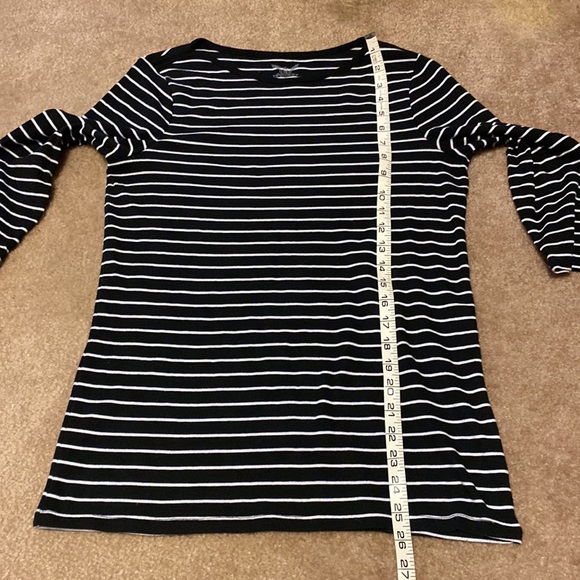 ❤️ 2 for $10 Black & White Stripe 3/4 Sleeve Shirt - Picture 5 of 7